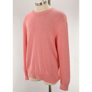 THE MENS STORE Pink Acid Washed Cotton Crew Neck Pullover Sweater SMALL NWT